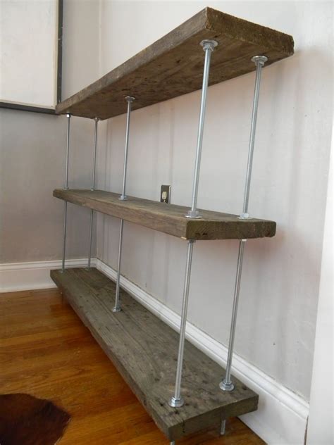 reclaimed wood and metal rod box shelves|floating shelves made from wood.